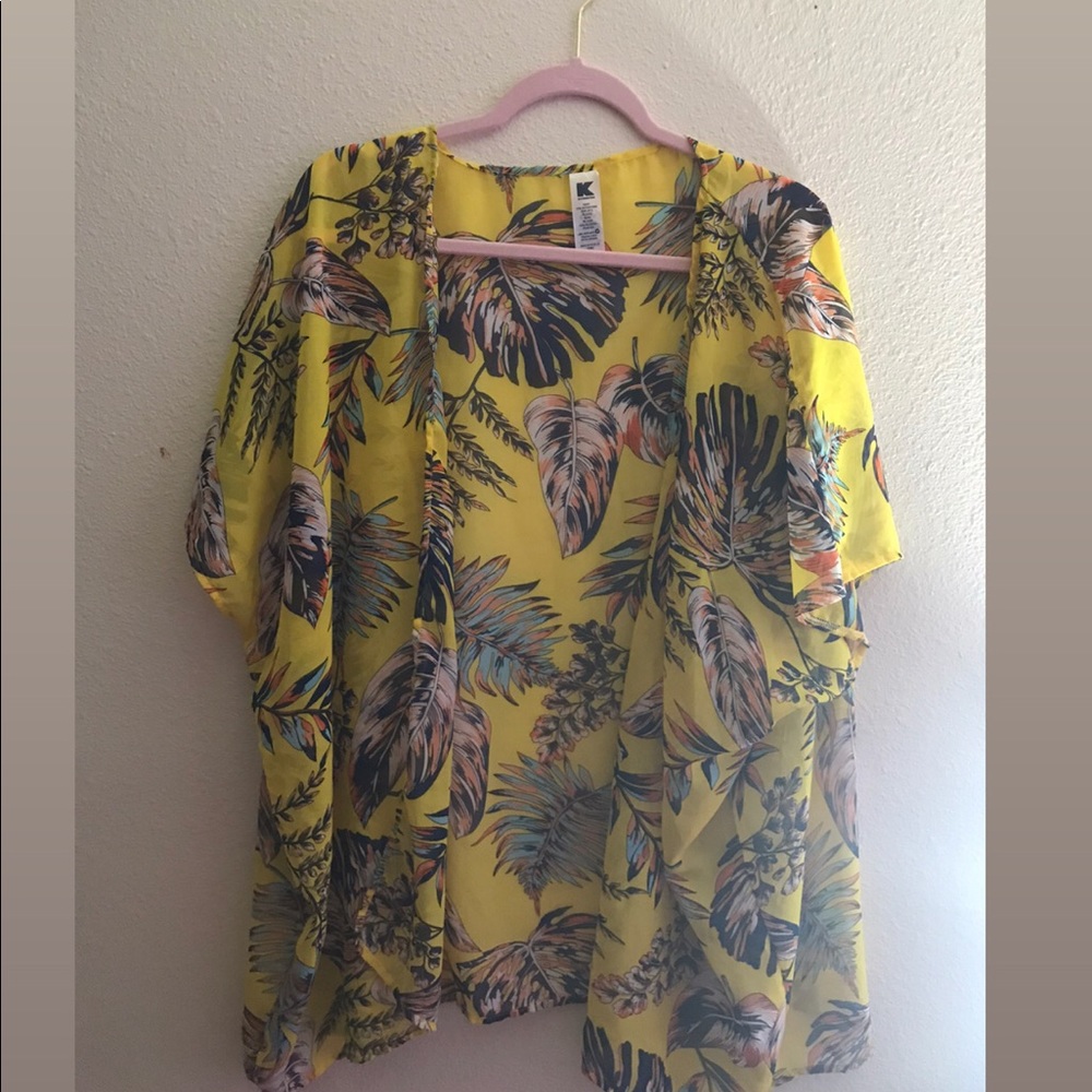 A Yellow Floral cardigan
